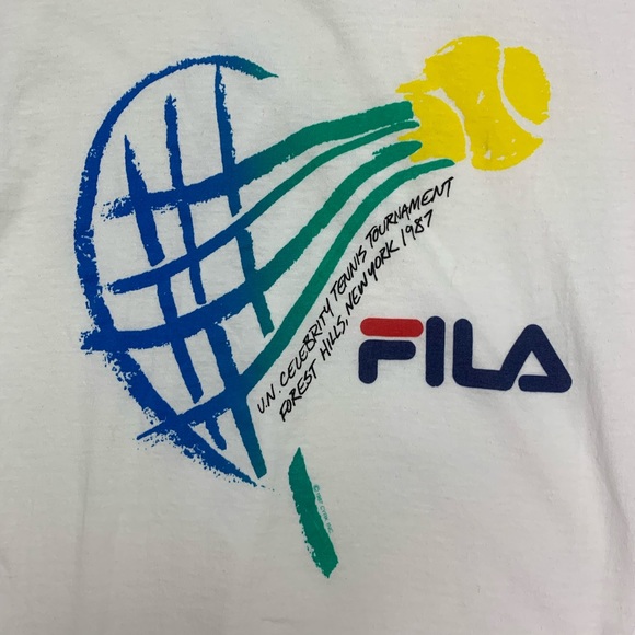 Vintage T Shirt Large 1987 New York Fila Tennis - Picture 8 of 8